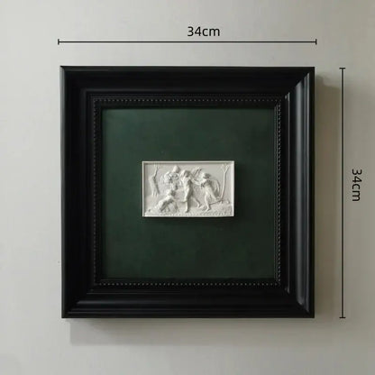 Modern white and black abstract figure relief sculpture living room art
