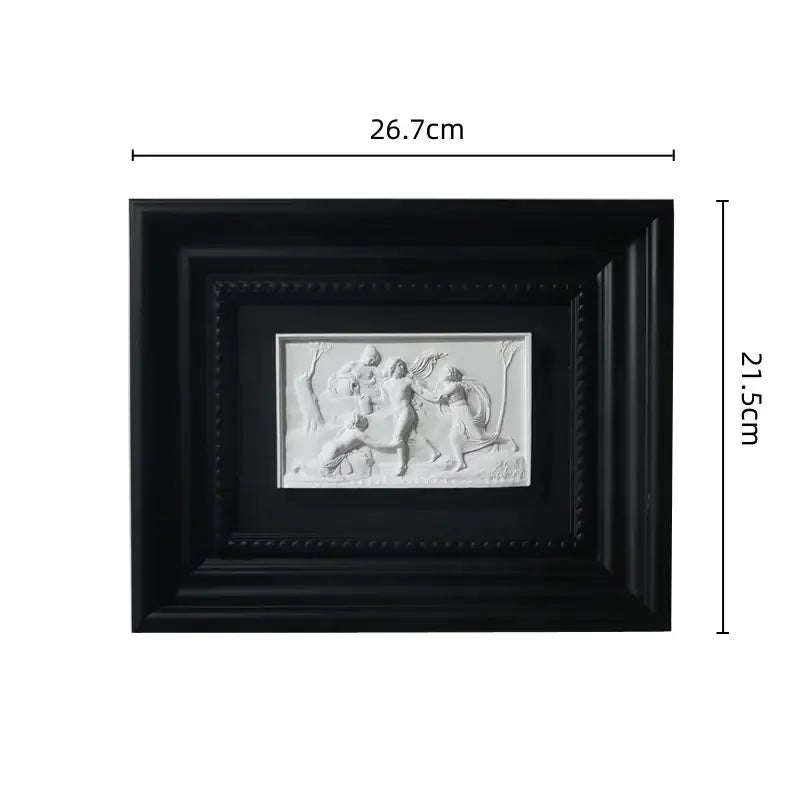 Modern white and black abstract figure relief sculpture living room art