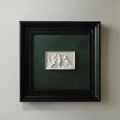 Modern white and black abstract figure relief sculpture living room art
