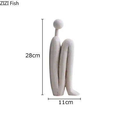 Modern brown & white figure resin sculpture bookends for living room
