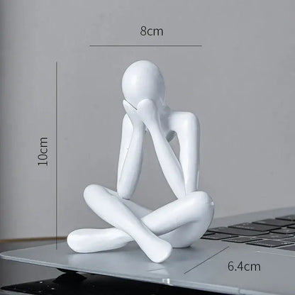 Minimalist white ceramic abstract figures living room ornament