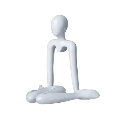 Minimalist white ceramic abstract figures living room ornament