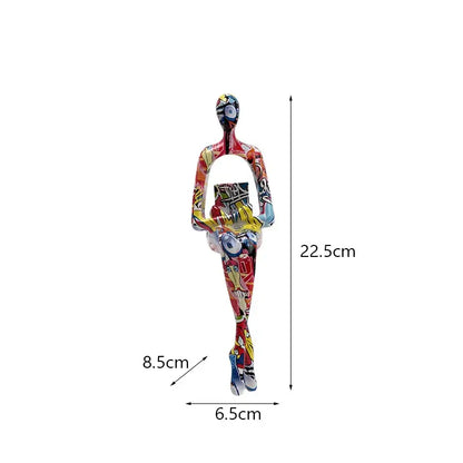 Modern pop art abstract figurine – living room graffiti decor