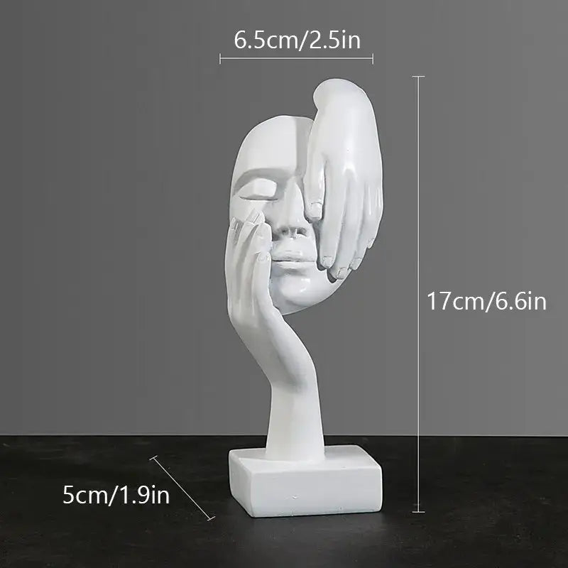 Modern gold abstract figurines – office desk resin face sculptures