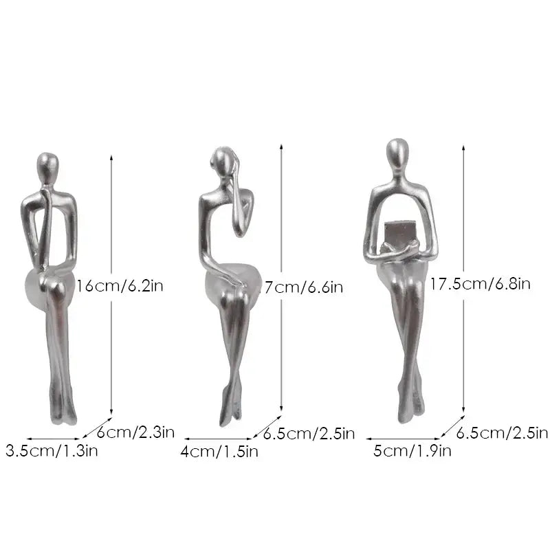 Modern gold abstract figurines set for living room office decor