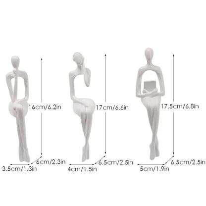 Modern gold abstract figurines set for living room office decor