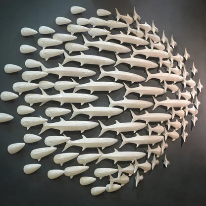 Abstract white shark fish ceramic wall decoration childrens room