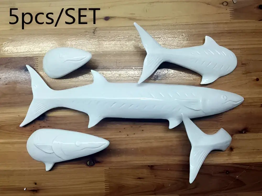 Abstract white shark fish ceramic wall decoration childrens room