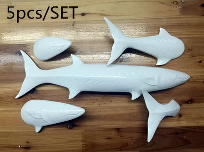 Abstract white shark fish ceramic wall decoration childrens room