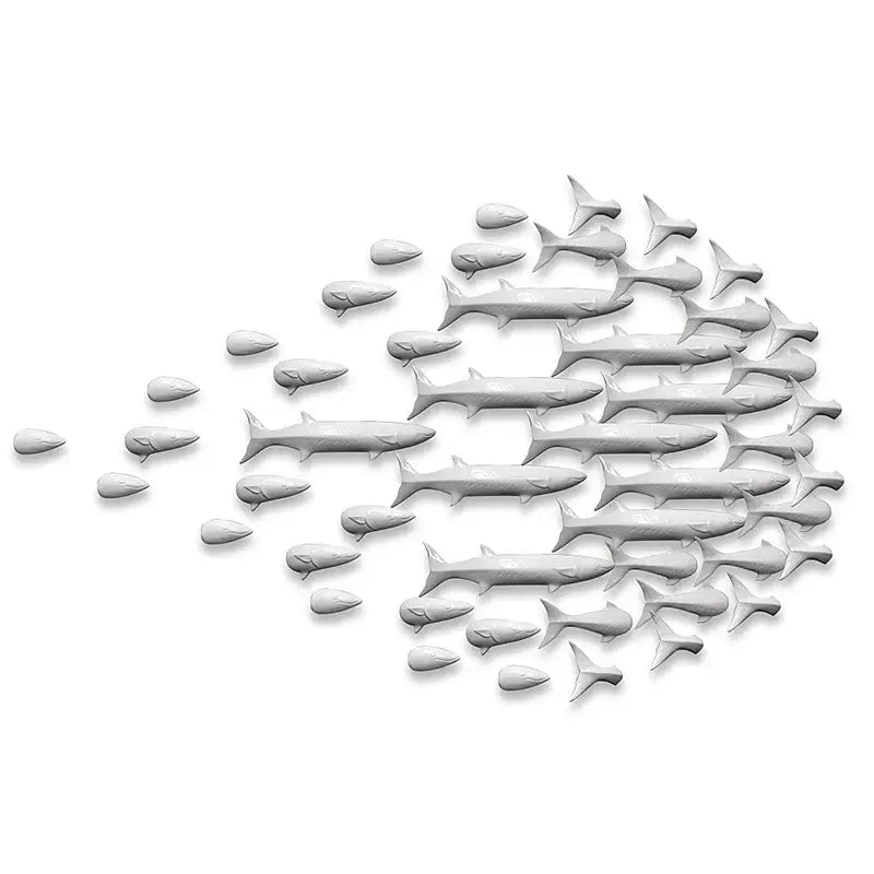 Abstract white shark fish ceramic wall decoration childrens room