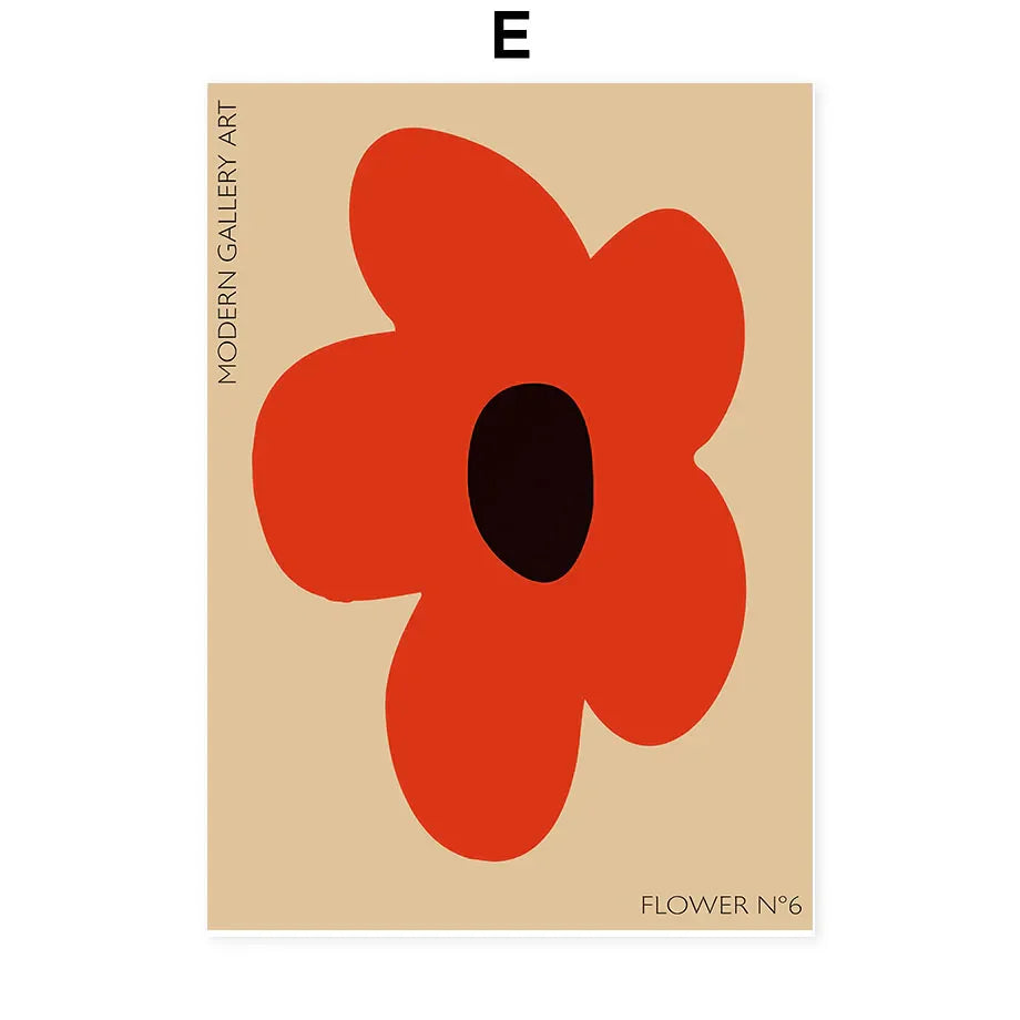 DecorBites™ Abstract Flowers Wall Art Print Canvas Decor
