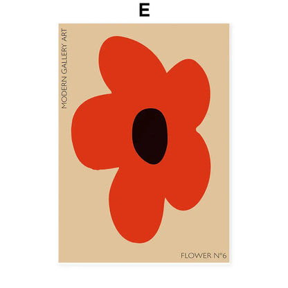 DecorBites™ Abstract Flowers Wall Art Print Canvas Decor
