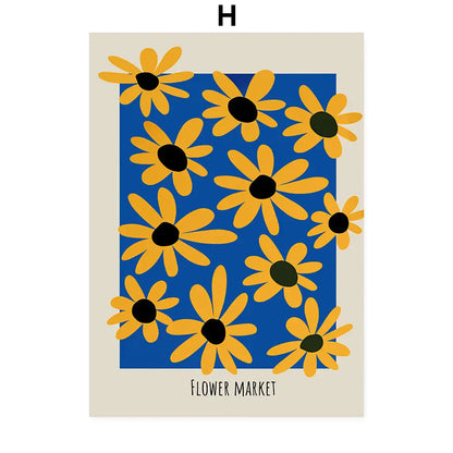 DecorBites™ Abstract Flowers Wall Art Print Canvas Decor