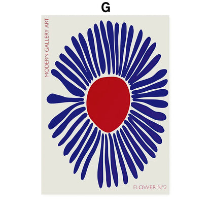 DecorBites™ Abstract Flowers Wall Art Print Canvas Decor