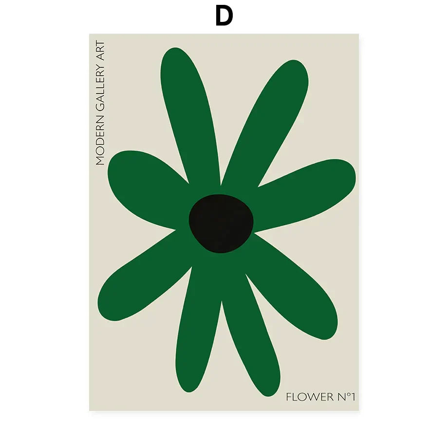 DecorBites™ Abstract Flowers Wall Art Print Canvas Decor