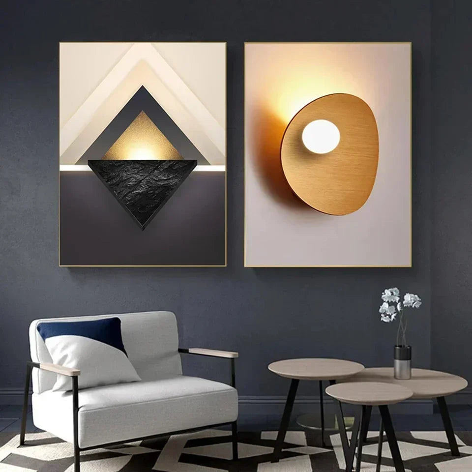 DecorBites™ Abstract Geometric 3-Piece Luxury Canvas Wall Art