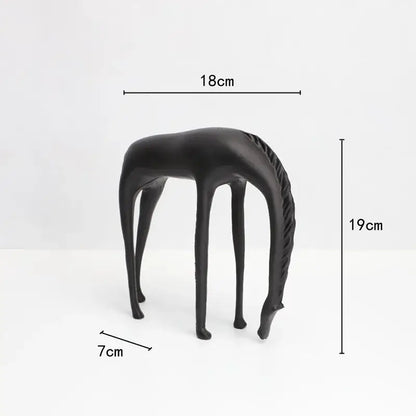 abstract horse iron sculpture set living room metal decor