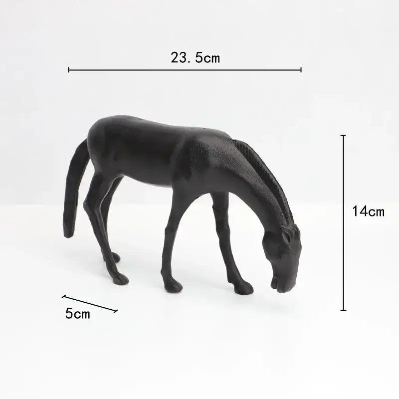 abstract horse iron sculpture set living room metal decor