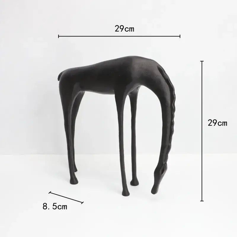 abstract horse iron sculpture set living room metal decor