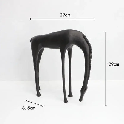 abstract horse iron sculpture set living room metal decor