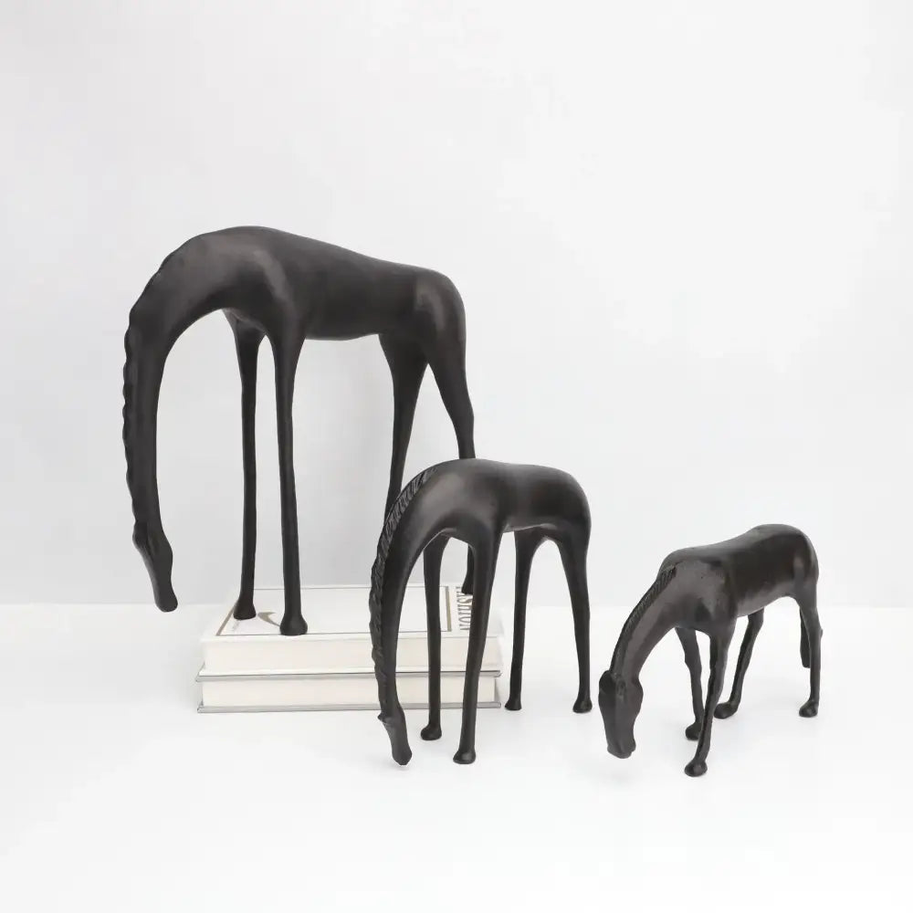 abstract horse iron sculpture set living room metal decor