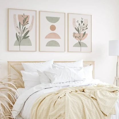 DecorBites™ Abstract Line Leaf Geometry Canvas Wall Art