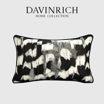 abstract monochrome jacquard lumbar pillow cover bedroom