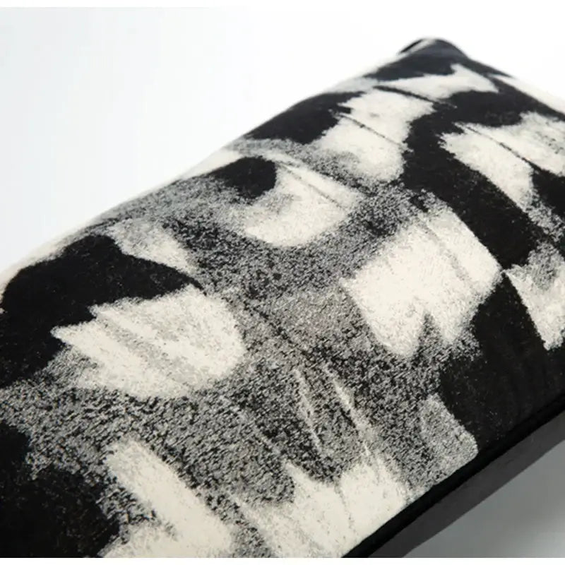 abstract monochrome jacquard lumbar pillow cover bedroom