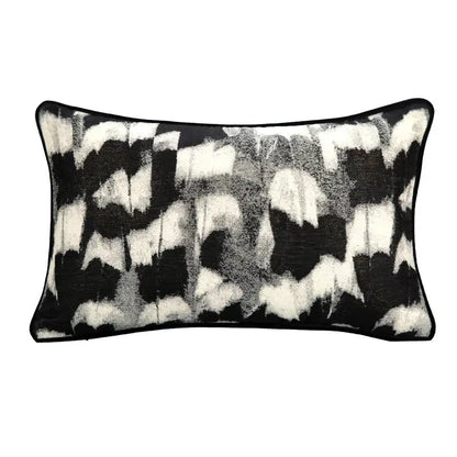 abstract monochrome jacquard lumbar pillow cover bedroom