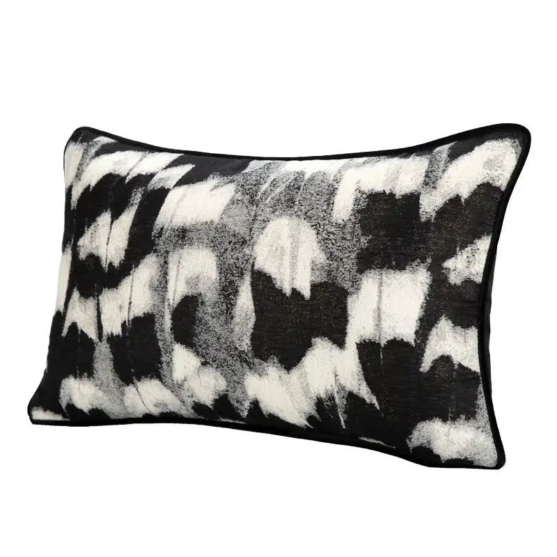 abstract monochrome jacquard lumbar pillow cover bedroom