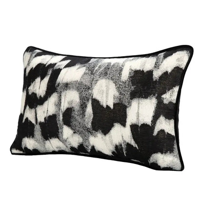abstract monochrome jacquard lumbar pillow cover bedroom
