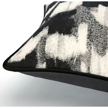 abstract monochrome jacquard lumbar pillow cover bedroom