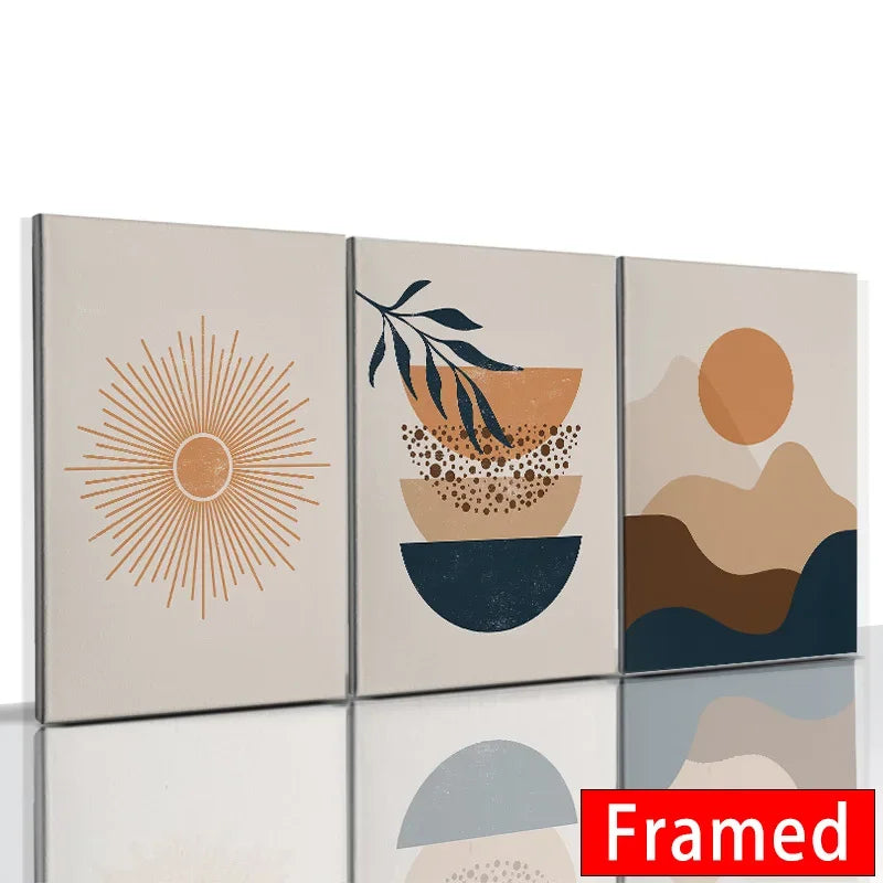 DecorBites™ Abstract Orange Leaf Posters Set - Boho Home Wall Art