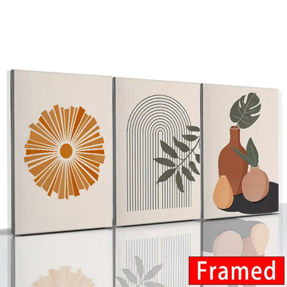 DecorBites™ Abstract Orange Leaf Posters Set - Boho Home Wall Art