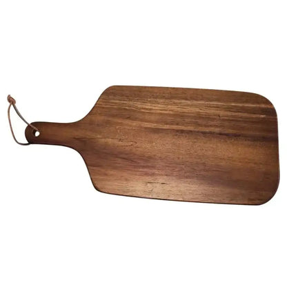 Acacia wooden chopping block dark brown serving board kitchen handle