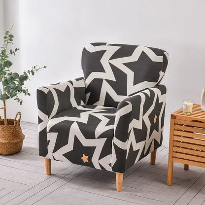 Marble pattern gray & white accent chair cover – living room slipcover