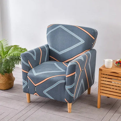 Marble pattern gray & white accent chair cover – living room slipcover