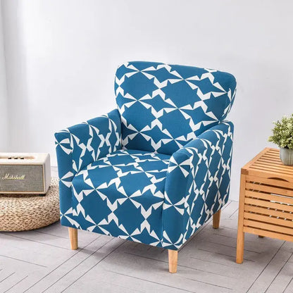 Marble pattern gray & white accent chair cover – living room slipcover