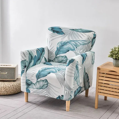 Marble pattern gray & white accent chair cover – living room slipcover