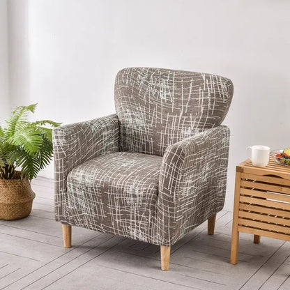 Marble pattern gray & white accent chair cover – living room slipcover