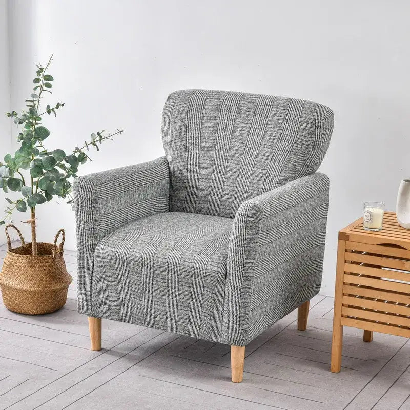 Marble pattern gray & white accent chair cover – living room slipcover