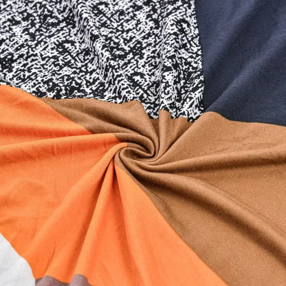 Geometric orange & black accent chair cover – living room slipcover