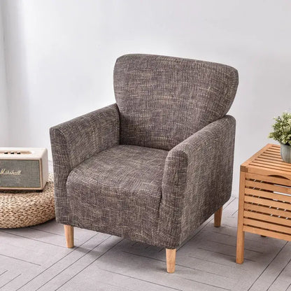 Geometric orange & black accent chair cover – living room slipcover