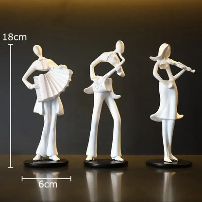 Golden accordion musician resin sculpture living room decor