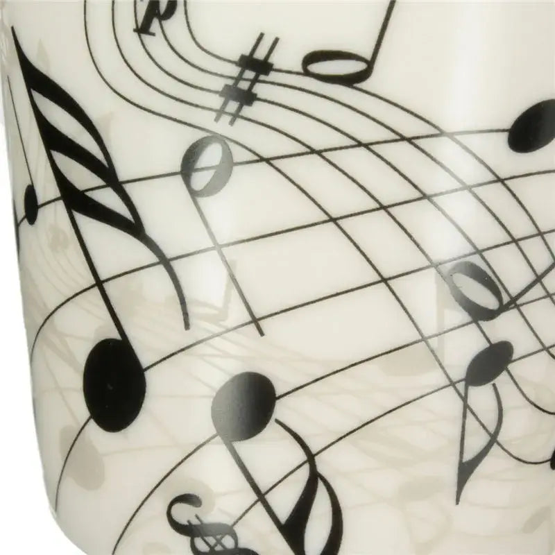 White and yellow acoustic guitar mug kitchen ceramic music cup