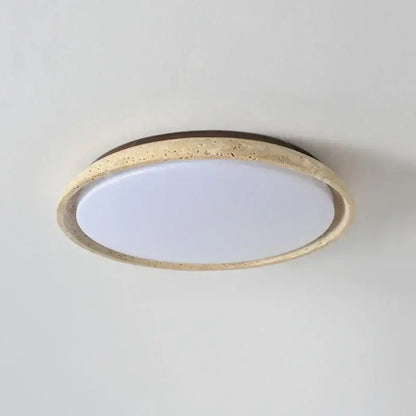 Modern travertine led ceiling light – living room natural stone lamp