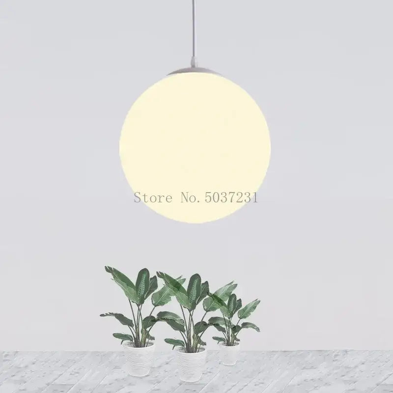 Minimalist white acrylic ball pendant lights for living room