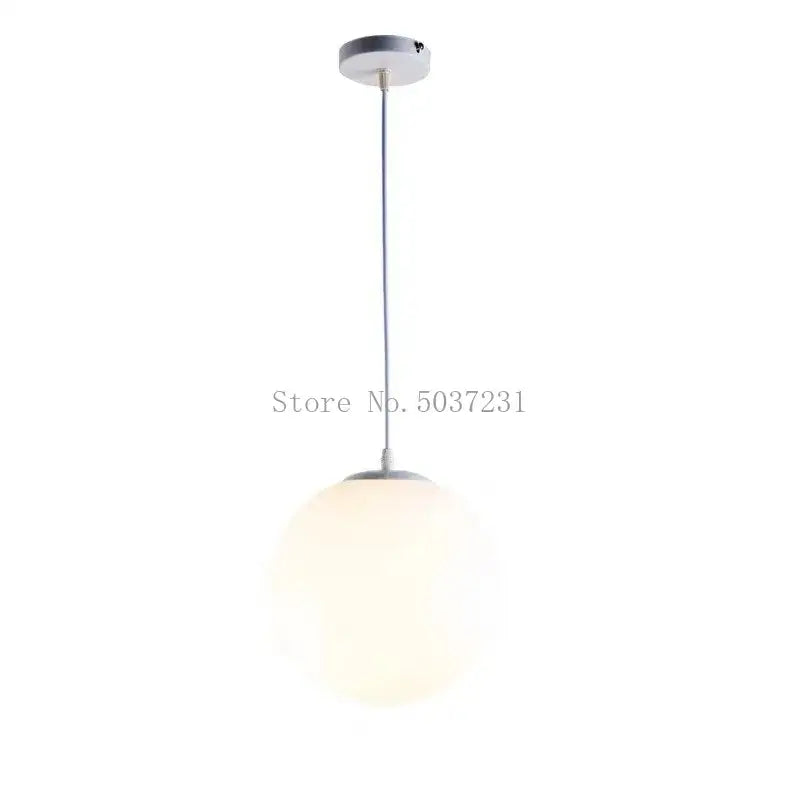 Minimalist white acrylic ball pendant lights for living room