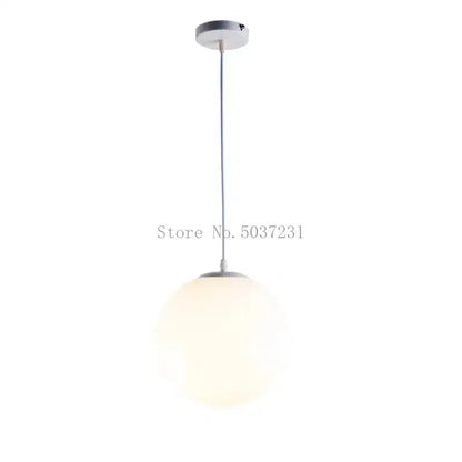 Minimalist white acrylic ball pendant lights for living room