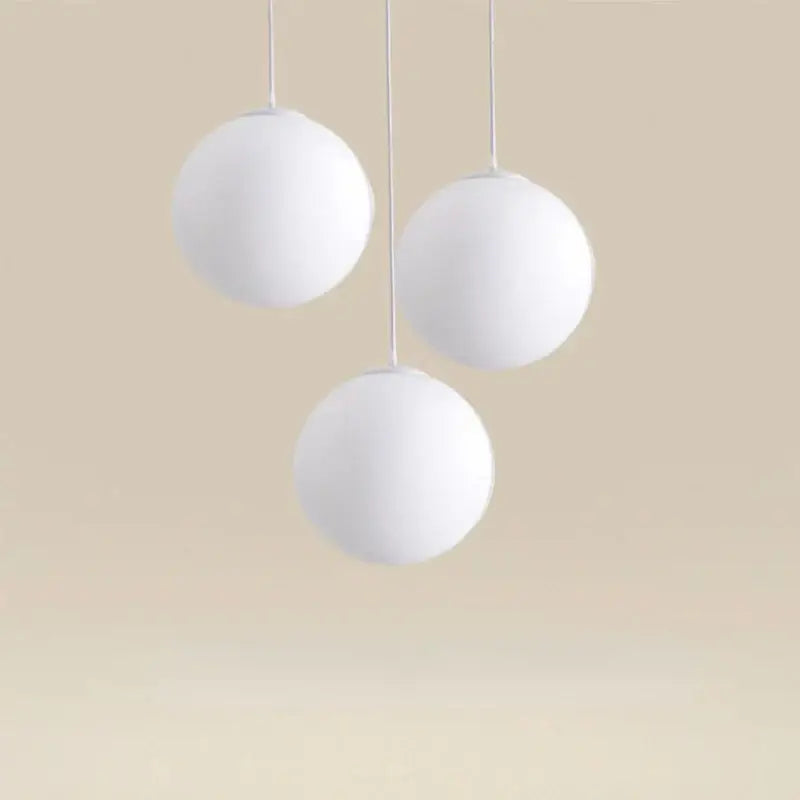 Minimalist white acrylic ball pendant lights for living room